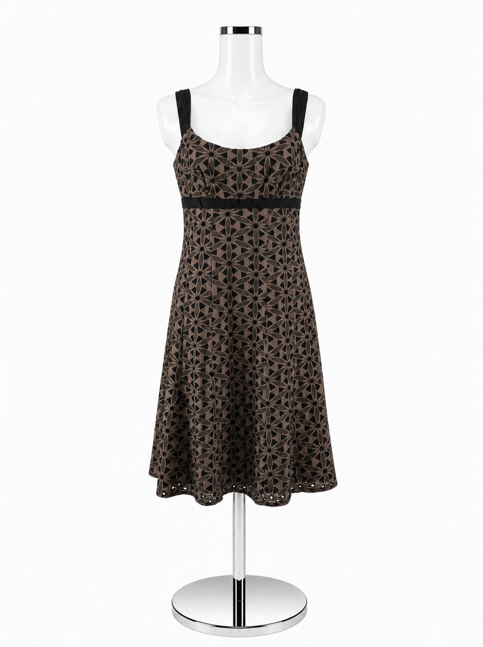 Harolds Brown & Black Embroidered Dress – Women’s Size 8